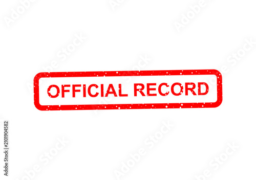 Фотография Red official record stamp with bold text illustration