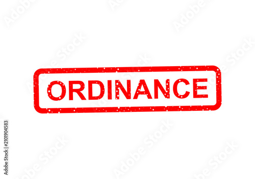 Red ordinance stamp or seal with bold text illustration