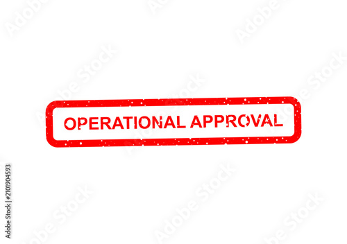 Canvas Print Red operational approval stamp on white background illustration