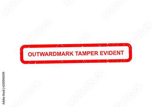 Картината върху платно Red tamper evident outward mark security label illustration