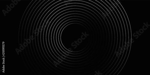 Create a bold look with a centric circle background featuring vector graphics of sound waves.