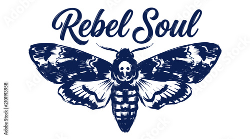 Фотография Rebel soul vintage moth design