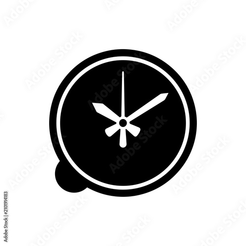 Fotografija Analog clock face simple minimalist icon with schedule deadline timekeeping