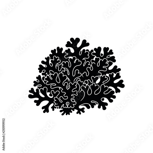 Vászonkép Black Coral Reef Silhouette Illustration.