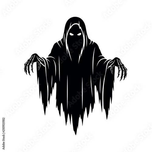 Black silhouette of a ghost figure.