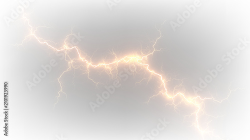 Принти на полотні Lightning bolt on transparent background with bright colors and striking shapes