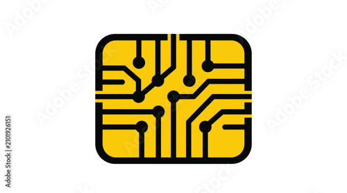 Microchip Circuit Board Technology - Digital Data Storage and Processing