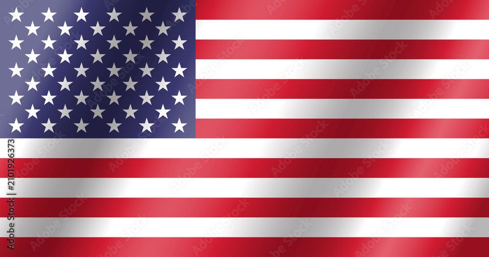 Obraz premium The official national flag of the United States of America.Vector.3D illustration.A highly detailed flag of the United States of America,with official proportions and color.
