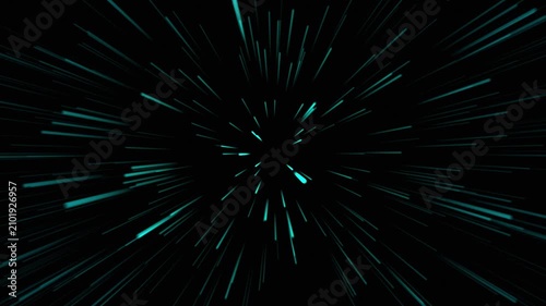 Abstract red yellow green light streaks converging toward center on black background. Dynamic speed lines motion effect. Black history month animation background