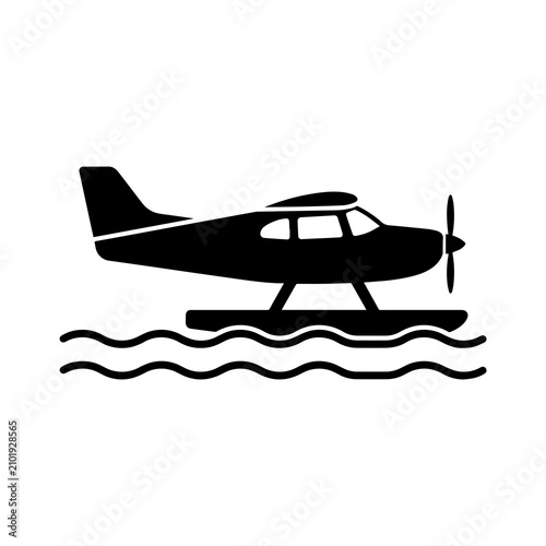 Canvas Print Seaplane icon isolated on white background with seaplane airplane aircraft