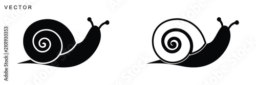 Foto Snail vector icon, Snail modern line art, black and white snail and slug crawlin