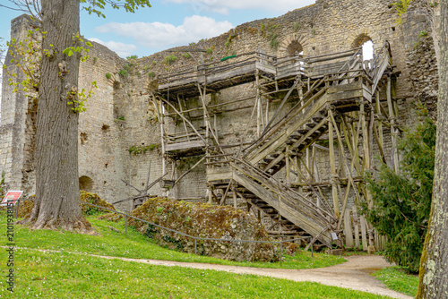 View of the Chateau de Langeais, a castle in the Loire Valley, France