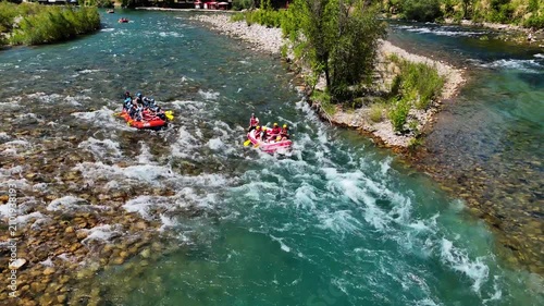 Rafting on Koprucay River at Oluk Bridge in Manavgat Antalya Turkey