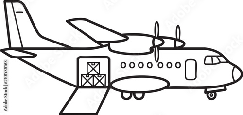 Fotografía Travel and Aviation Line Icons Pack, Airport and Airplane Outline Vector Collect