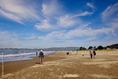 Stinson Beach Panorama with Dramatic Summer Clouds in Marin County California