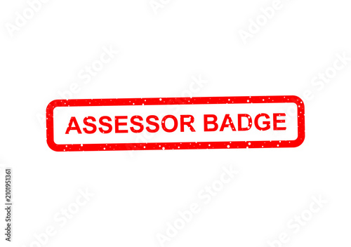Foto Red rubber stamp style assessor badge label illustration