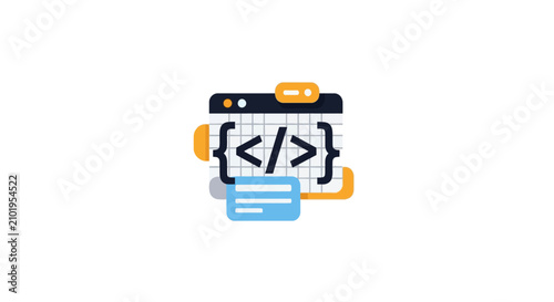 Принти на полотні Web development browser window displaying programming code snippets