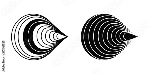Cuadro en lienzo Abstract Geometric Op Art Design with Concentric Circular Shapes and Optical Ill