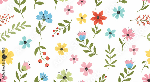 фотографія Fragile flower pattern background vector dainty small flower