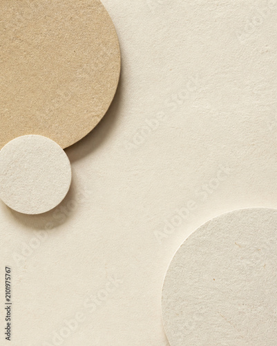 Embossed Paper-Pulp Circles Cast Quiet Directional Shadows