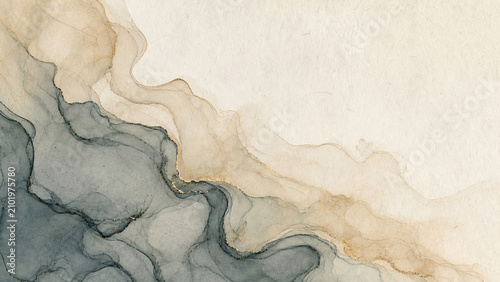 Marbled Ink Currents Move Across Mineral Paper