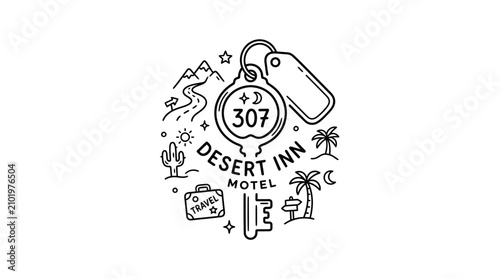 Desert Inn Hotel Vintage Logo Design.