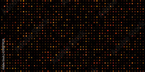 Tableau sur toile Abstract Digital Grid Warm illuminated squares arranged in a dense digital grid, creating an abstract pattern of warm, glowing light against a dark background, hinting at data or energy flow