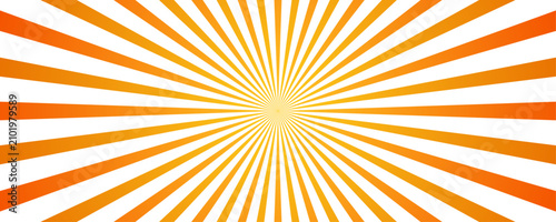 Fotografie Radiant Sunburst Explosion Vibrant orange and yellow rays emanate from a central point, creating a powerful and energetic sunburst pattern, symbolizing light, warmth, and dynamism
