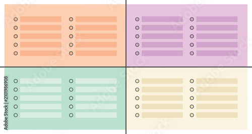 Foto Eisenhower matrix priority checklist layout with four colorful quadrants for tim