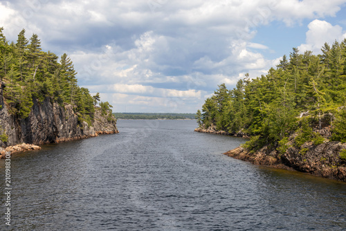 A close up view of the waterway 