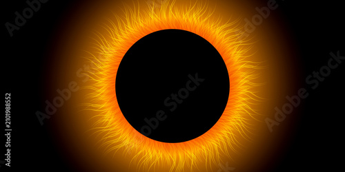 Obraz na plátně Solar Corona Eclipse Space Vector Art Detailed solar corona illustration with ra