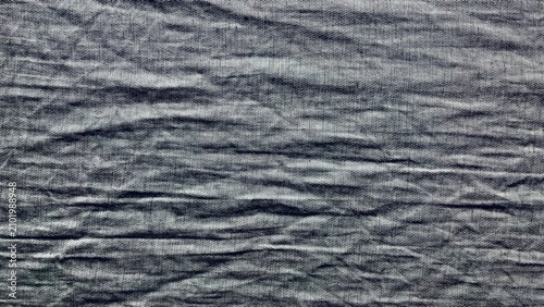 Schilderij op canvas crinkled charcoal grey linen fabric texture showcasing raw puckered organic text