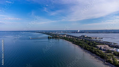 Fotografie Aerial view of Burlington Beach in Ontario.