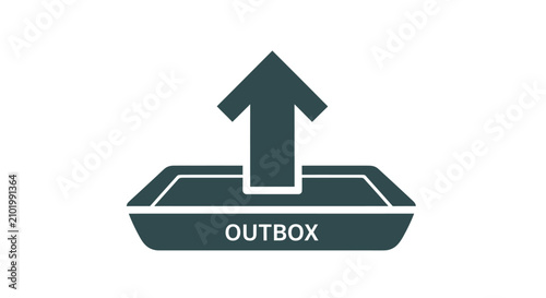Bild auf Leinwand Outbox icon with upward arrow and text label