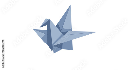 Fotografía Pale blue origami crane paper bird design.