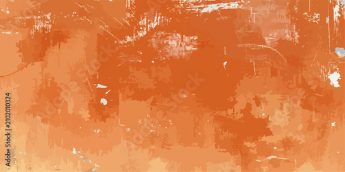 Фотография Textured Orange Grunge Wall A distressed, grimy, and weathered orange wall with a rough, uneven texture, featuring prominent scratches, smudges, and patches of white peeling paint