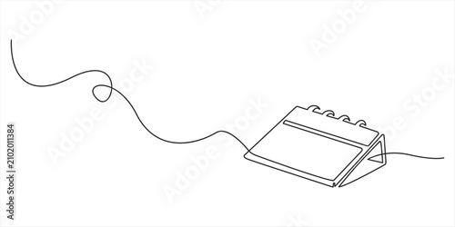 Photos calendar continuous line drawing