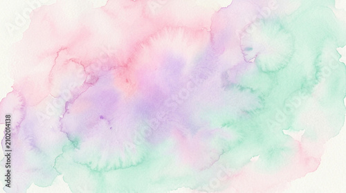 Colorful Abstract Watercolor Texture with Pink Purple Mint Tones