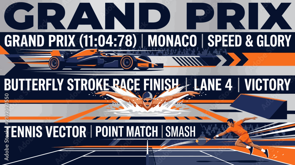 Obraz premium Diverse Sporting Victories Represented Through Dynamic Graphic Design
