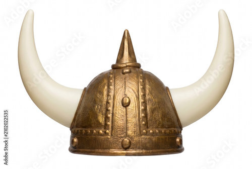 Obraz na plátně Viking Helmet with Large White Horns