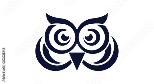 Quadro em tela Stylized owl head mascot icon design.