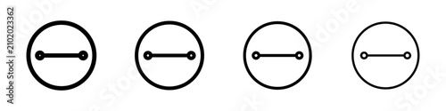 Photos Diameter and Dimension Circle Icon Set with Variable Line Weights