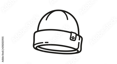 Konstfotografi White knit beanie hat outline icon