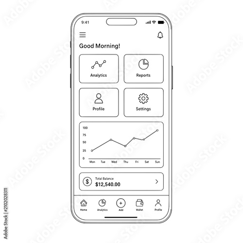 mobile phone icon vector outline style design