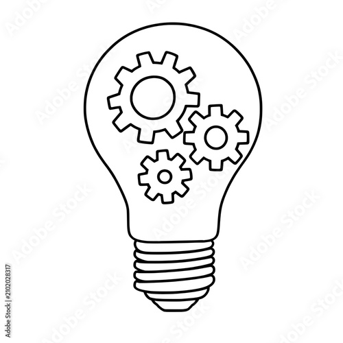 light bulb icon vector outline style design