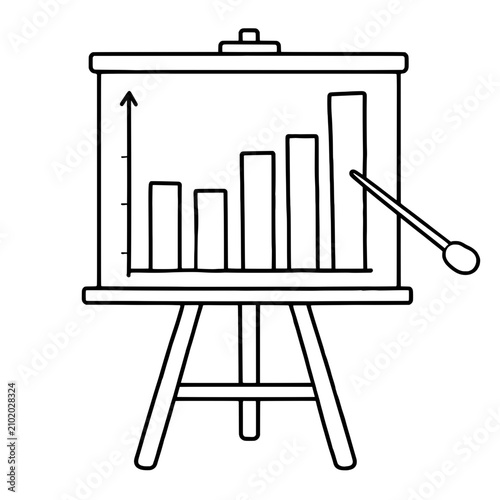 business graph on white background vector outline style design
