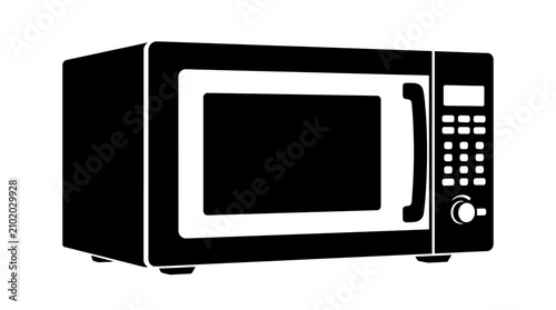Obraz na płótnie Microwave oven silhouette against a white background appliance outline