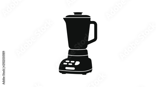 Blender Silhouette On White Background Kitchen Appliance Icon
