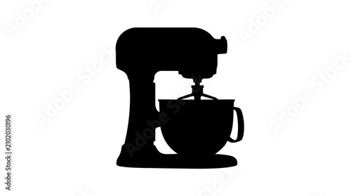 Stand Mixer Silhouette Against A White Background
