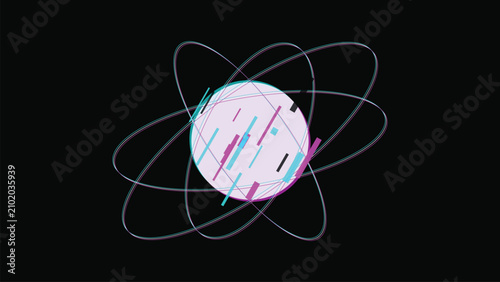 Foto Prismatic Glitch Orb Cyberpunk Holographic Background